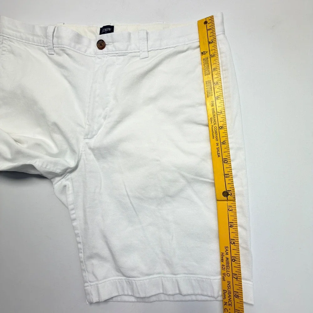 J Crew Chino Shorts Mens 35 White 9 Inch Inseam Classic‎ Flat Front Casual